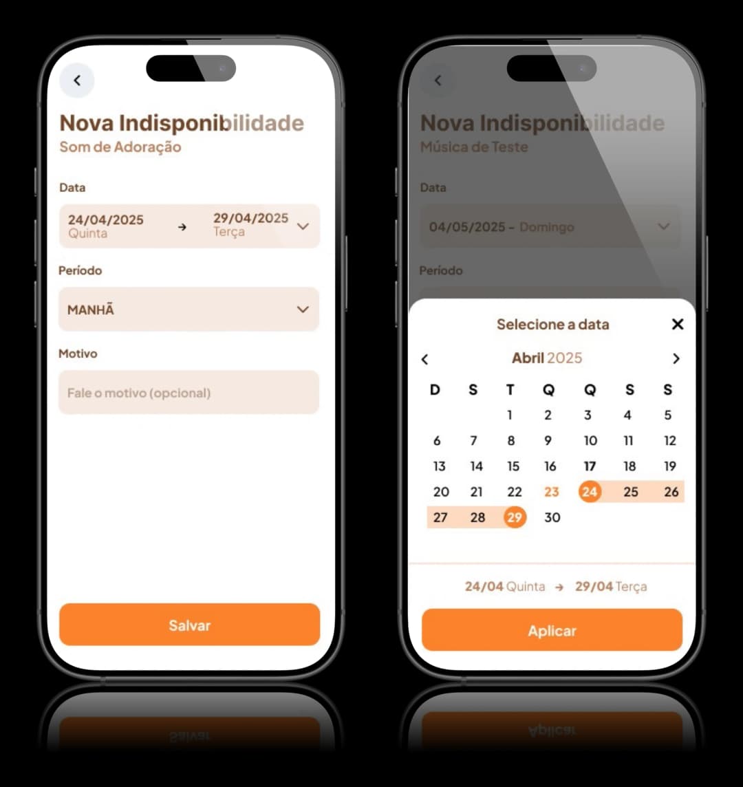 iPraise - Registro de indisponibilidades
